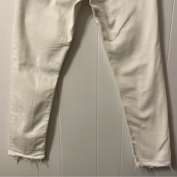 AGOLDE Isabel Slim Boyfriend Distressed Ankle Jeans White 45231 A015-1012 holes - Picture 7 of 11